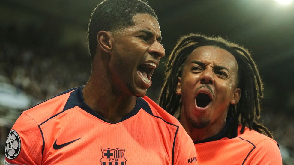 Marcus Rashford (links) traf doppelt für den FC Barcelona