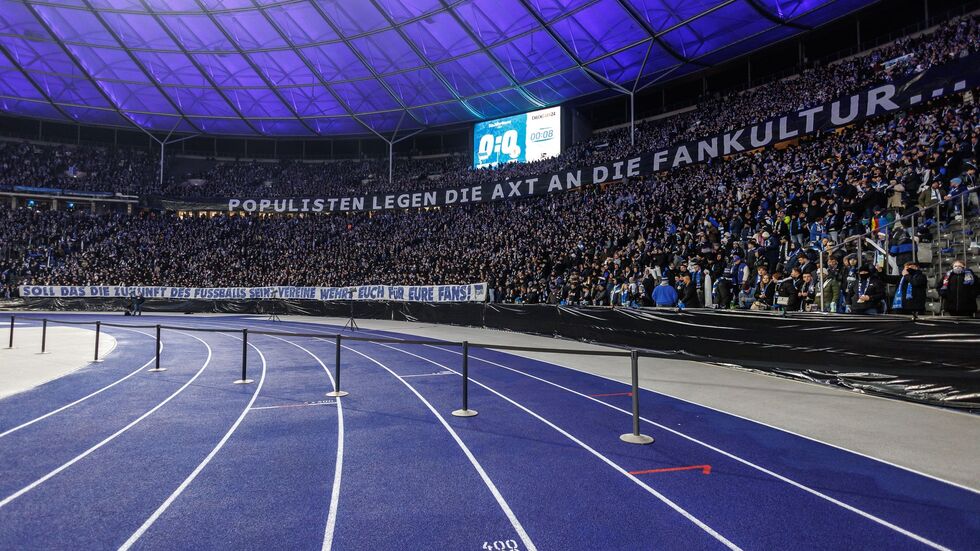 Auch die Fans von Hertha BSC haben ihren Unmut geäußert.