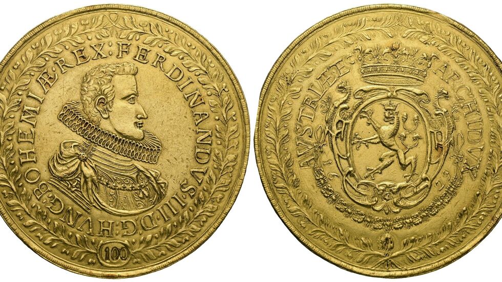 346 Gramm Gold: Eine Münze, die 1629 als Geschenk für einen hohen Würdenträger geprägt wurde.