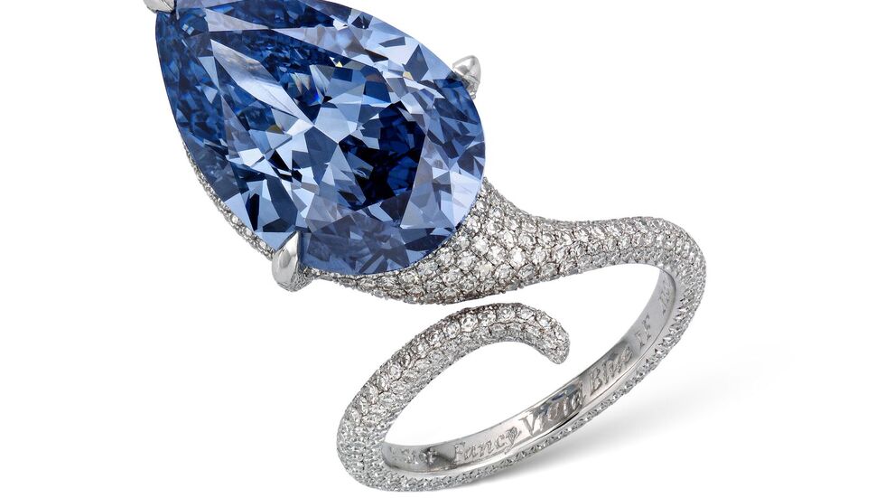 Blieb bei der Auktion etwas unter dem Schätzpreis: Der blaue Mellon-Diamant. Blieb bei der Auktion etwas unter dem Schätzpreis: Der blaue Mellon-Diamant.