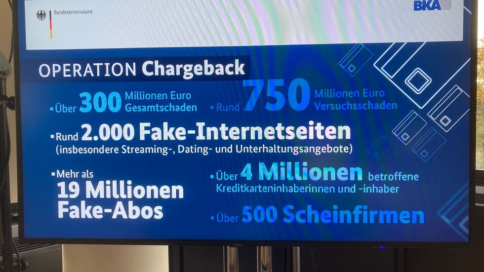 Die Ermittler tauften ihre Arbeit «Operation Chargeback». Damit ist eine Rückbuchung einer Kartenzahlung gemeint, weil ein Kunde bei seiner Bank die Stornierung einer Abbuchung etwa wegen Betrugs fordert. Die Ermittler tauften ihre Arbeit «Operation Chargeback». Damit ist eine Rückbuchung einer Kartenzahlung gemeint, weil ein Kunde bei seiner Bank die Stornierung einer Abbuchung etwa wegen Betrugs fordert.