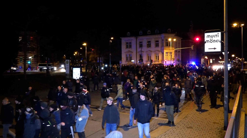 Demonstranten in Bautzen
