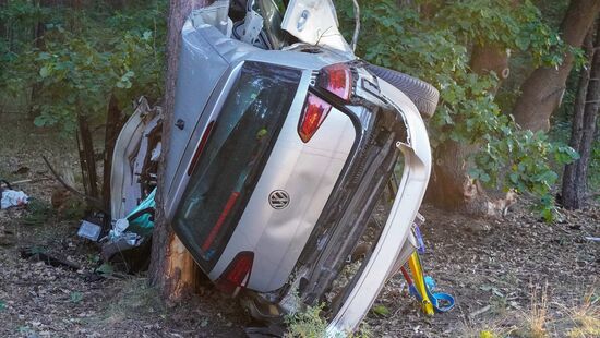 Der verunfallte VW Golf.