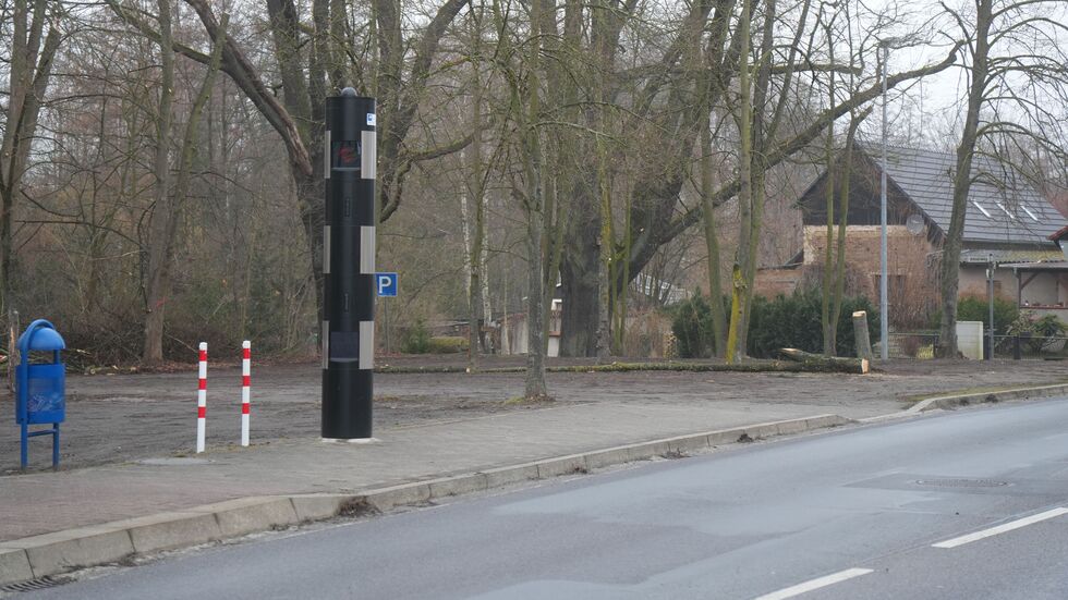 Der stationäre Blitzer an der B 115 in Krauschwitz