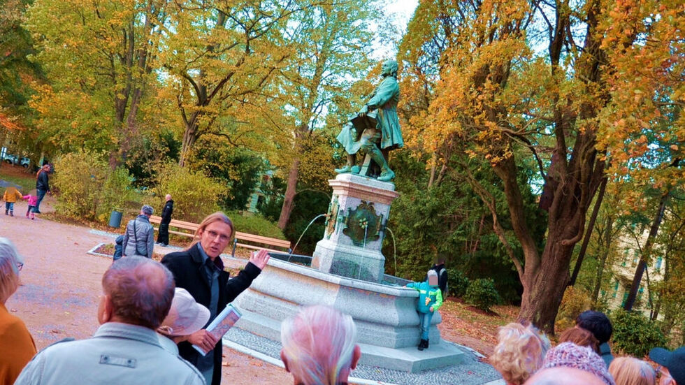 Das Jakob-Böhme-Denkmal im Park des Friedens in Görlitz. Foto: kmk
