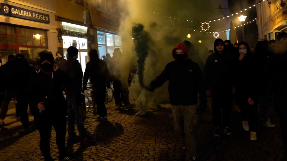 Demonstranten in Bautzen
