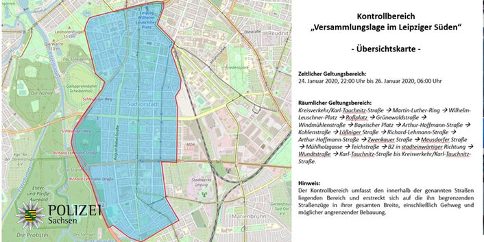 Kontrollbereich rund um die Demo