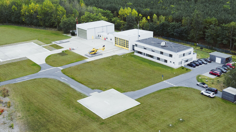 Die ADAC Luftrettungsstation in Senftenberg.