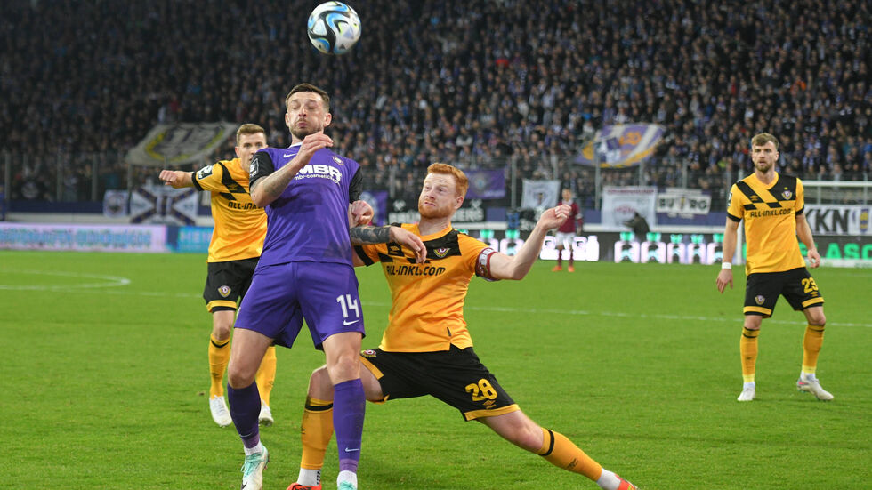 Das Sachsenderby in Aue ging für die Dresdner knapp verloren.