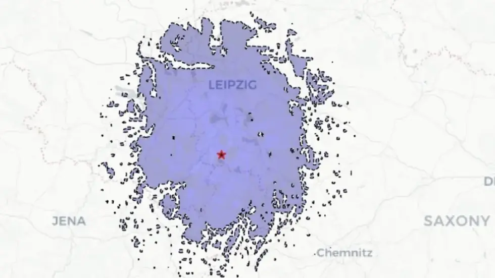 Die Ausmaße des Bebens in einer von Erdbebennews.de erstellten Karte.